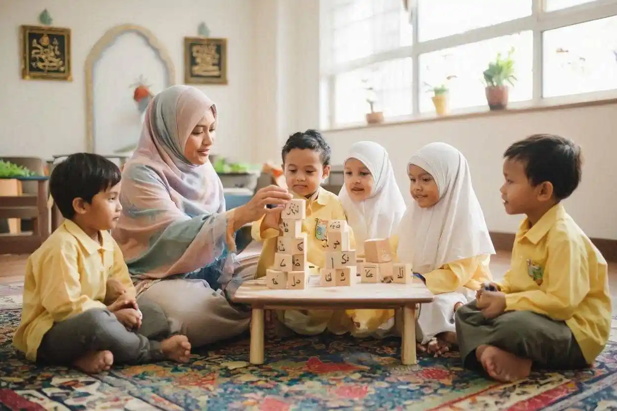 Stimulasi perkembangan anak berbasis nilai Islam melalui kegiatan bermain edukatif bersama guru