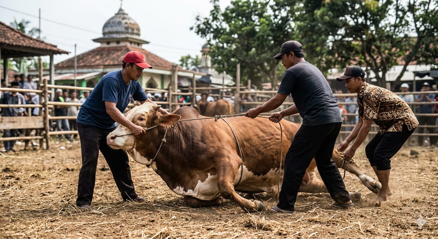 Cara Mudah Merobohkan Sapi Kurban yang Aman dan Cepat