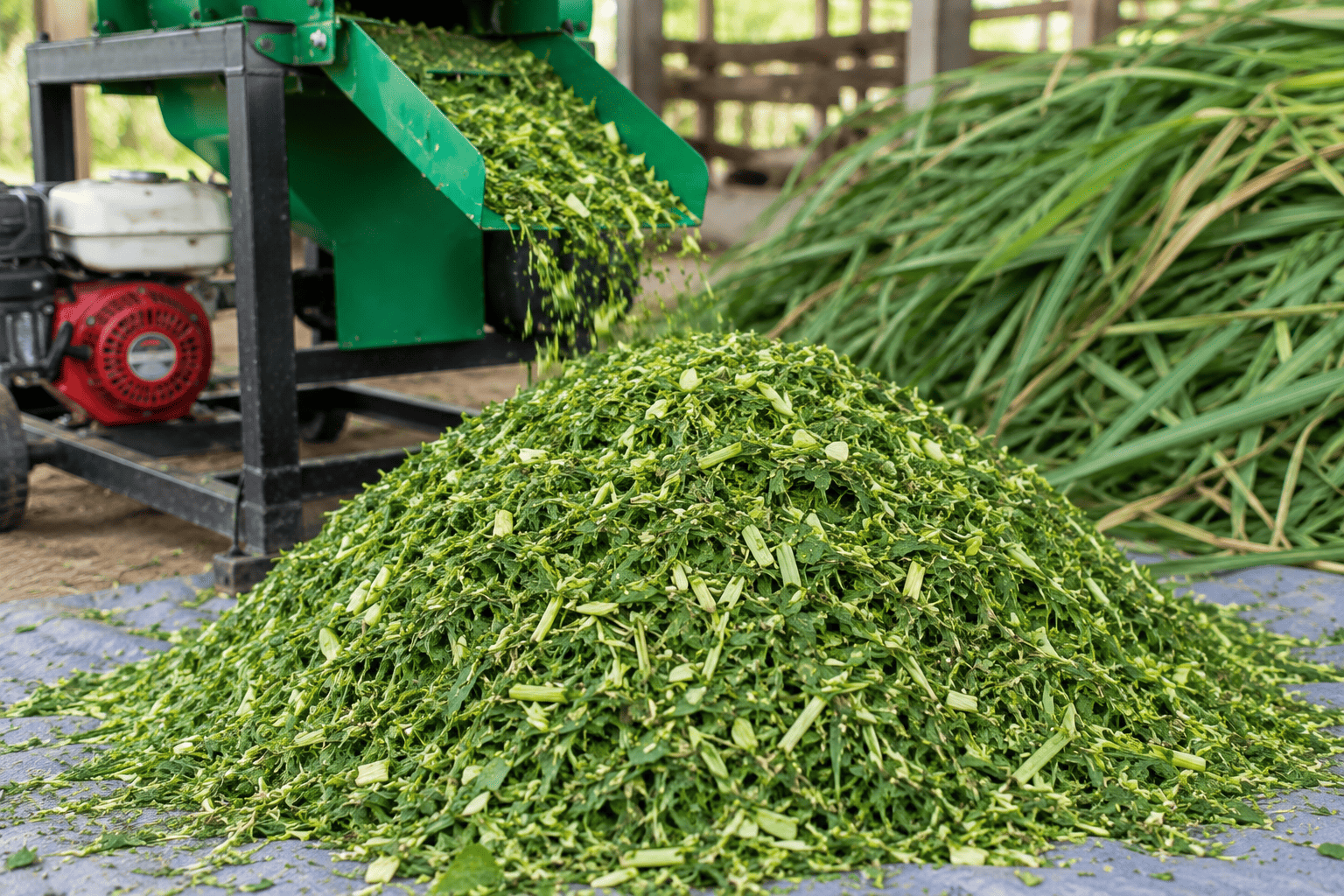 cara mencacah rumput untuk pakan